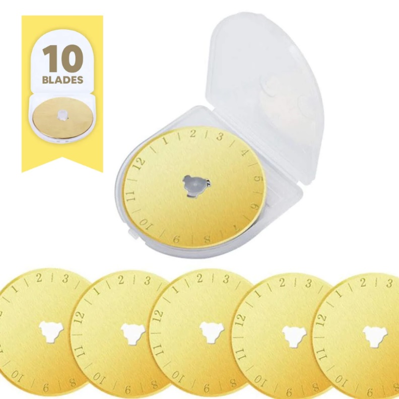45mm Titanium Coated Rotary Cutter Blades - 10 Blades Pack - Revelation  Quilts